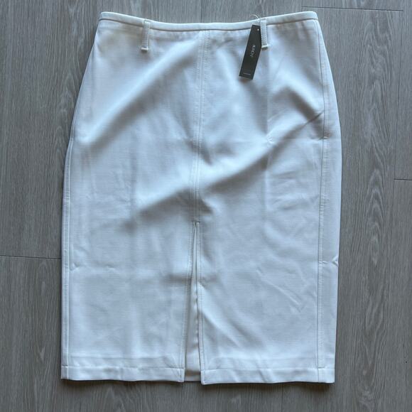 J Crew Petite Pencil Midi Skirt In Four Season Stretch P 10 White Career Office - Picture 1 of 10